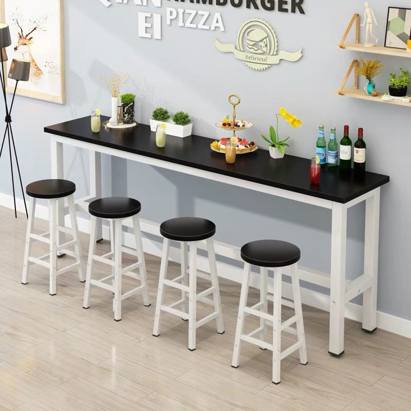 Wall bar table high bar table household simple modern small bar counter balcony dining table long high table milk tea shop table