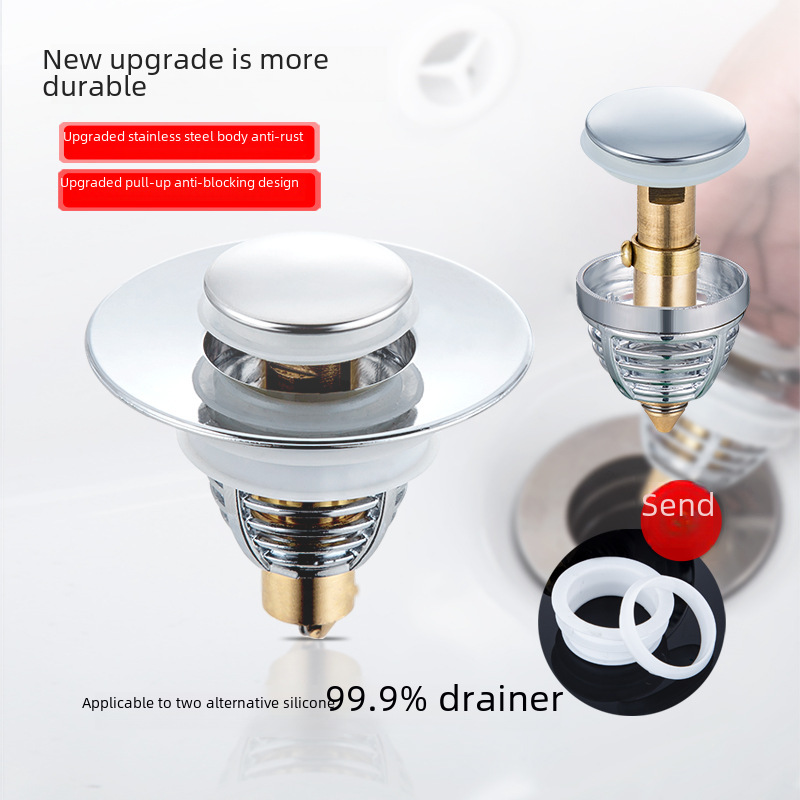 Washbasin drain bouncing core washbasin basin basin copper core push-type bouncing core leaking plug Universal