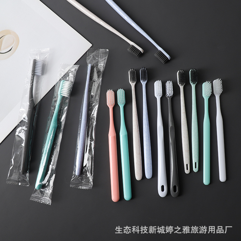 В наличии оптовая гостиничная зубная щетка для ванны прозрачный пластиковый пакет одноразовая упаковка мягкие щетинки инструмент для зубов
