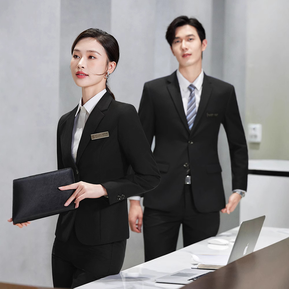 Suit Set for Men and Women, Professional Suit for Work and Commuting, Insurance Manager Non-Iron Men's Jacket, Business Style