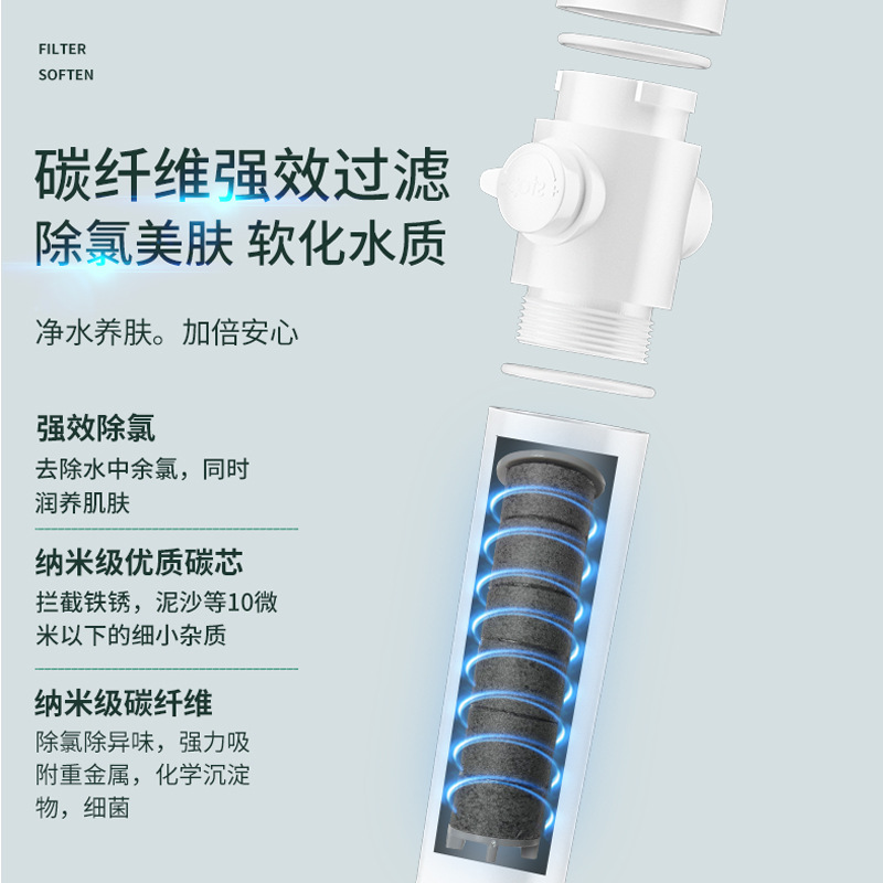 Powerful Supercharged Shower Head Shower Bath Pressurized Faucet Super High Pressure Five-Speed Handheld Rain Shower