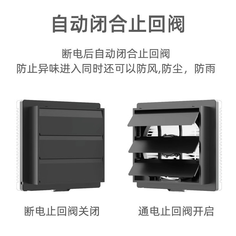 Taitaimei Exhaust Fan for Bathroom and Kitchen Wall-Mounted Window Fan with Louver, Powerful Ventilation Fan for Home Use