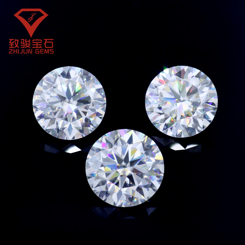 Round Eight Hearts and Eight Arrows 5A Quality Moissanite Loose Stone White Moissanite Small Size Moissanite Synthetic Carbon Silicon Stone