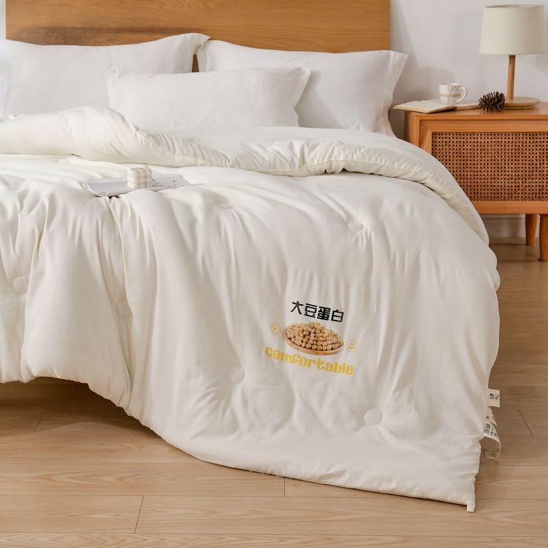 Autumn and Winter Warm Soybean Quilt Core Bedding Washed Cotton Thickeneded Feather Velvet Quilt Winter Quilt Sample Processing and Customization