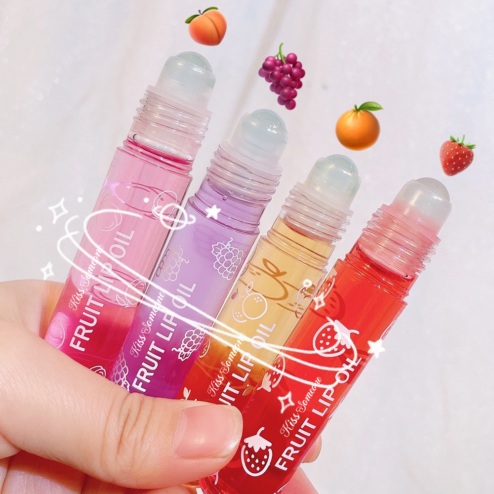 Cross-border walking bead lip oil moisturizing lip balm liquid moisturizing ball oil colorless transparent fruit avocado lip oil
