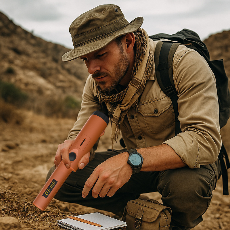 Gt-109 Treasure Hunting Field Treasure Hunting Handheld Metal Detector Positioning Needle Stick Archaeological Exploration Export Ip68 Waterproof