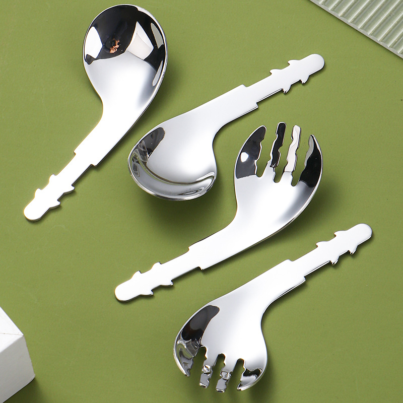 316L StainLess SteeL Kidsren's Fork and Spoon TabLeware Baby Feeding Spoon EnLarged Spoon Head 304 Infant Learning Spoon