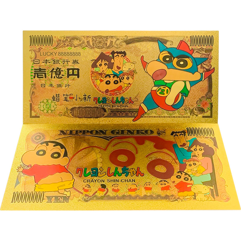 2023 manufacturers wholesale new collection of gold foil Japanese animation crayons small new coins plastic coins crafts Commemorative banknotes