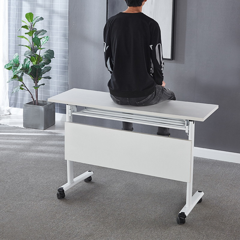 Staff Folding Training Table Mobile Staff Long Conference Table Simple Reading Desk Office Splicing Bar Table