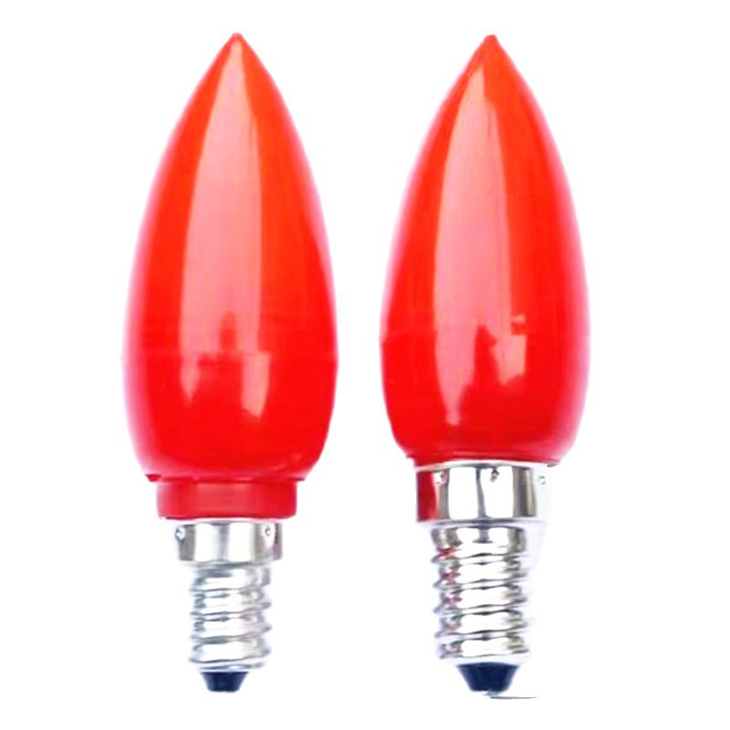 God of wealth LED supply light bulb LED God of wealth light bulb red candle bulb candle light upgraded version full shell bright 1W highlight
