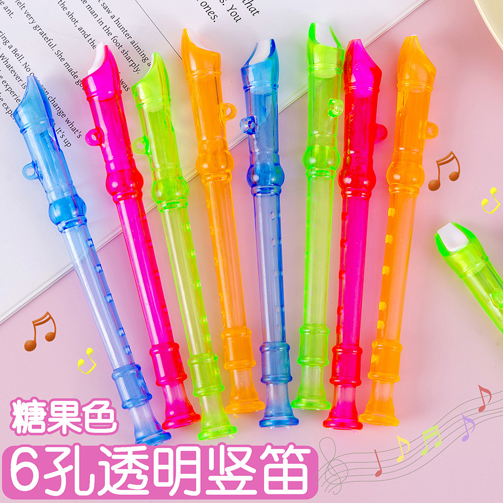 6-Hole Transparent Mini Recorder Kidsren's Early Education Transparent Small Flute Creative Baby Musical Instrument Playing Toy Gift