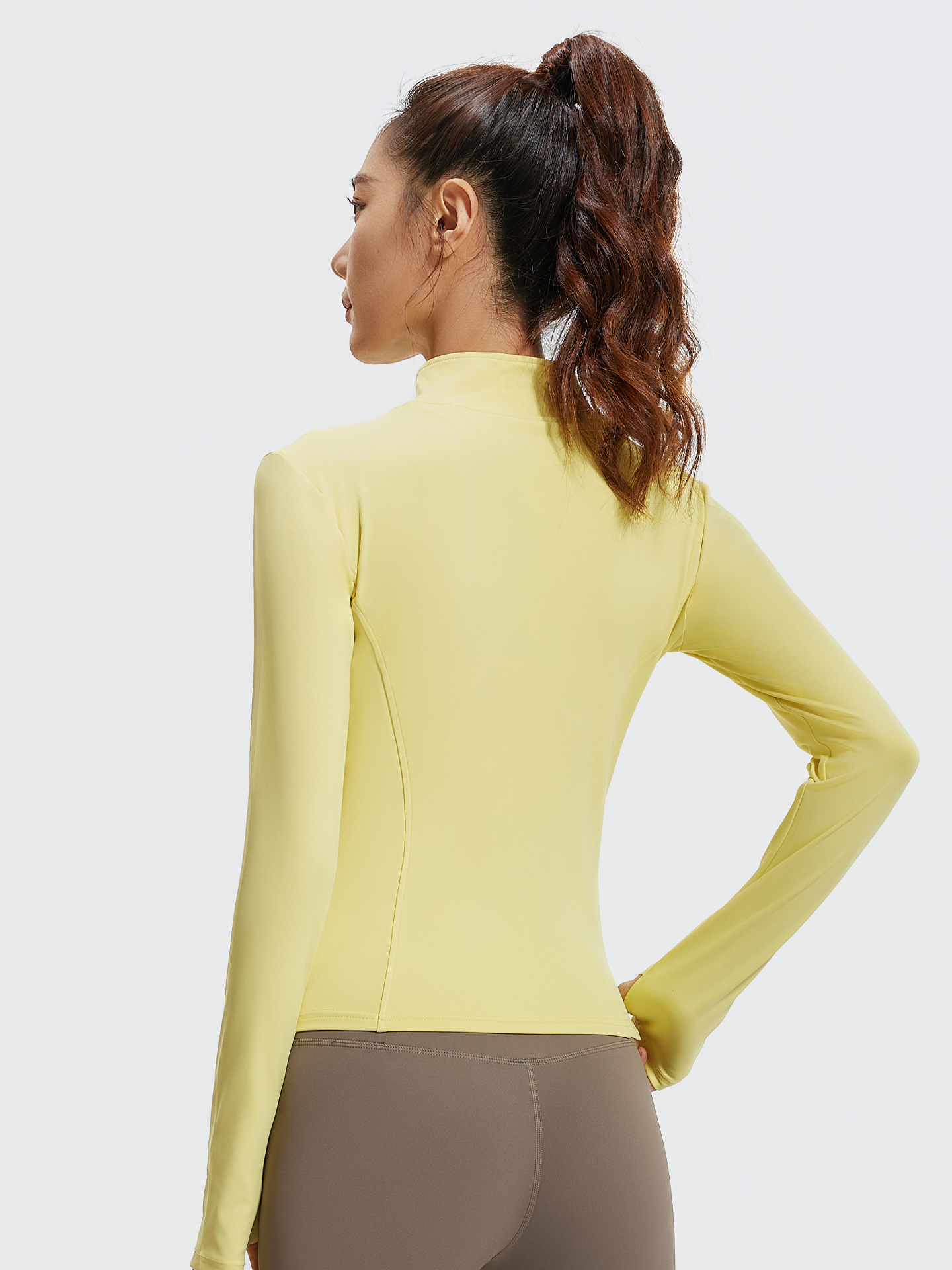 Juyitang's New Autumn and Winter Women's Long-Sleeved Stand-Up Collar Tight-Fitting Slimming Fitness Running Sports Yoga Jacket