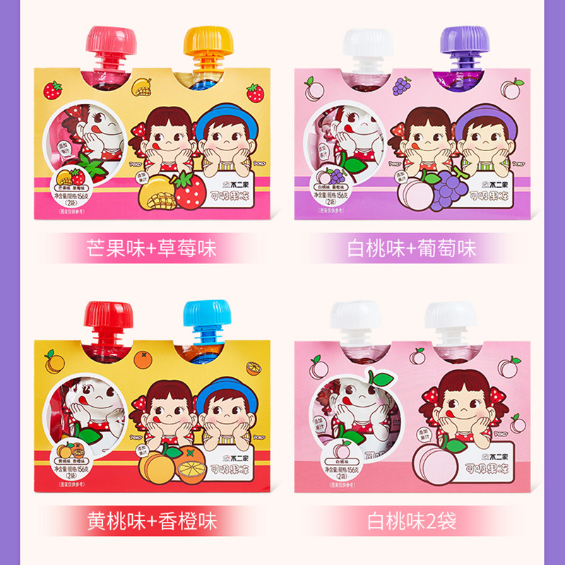 № 2 семейное сосущее желе, 156г, фруктовый вкус, 2 пакета, популярные закуски, подарки на свадьбу, полный месяц, можно нулевое