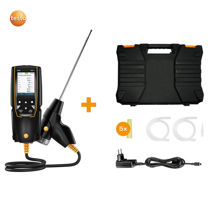 Анализатор дымовых газов Testo310Ii Анализатор эффективности сгорания котла CO/O2 с Bluetooth принтером