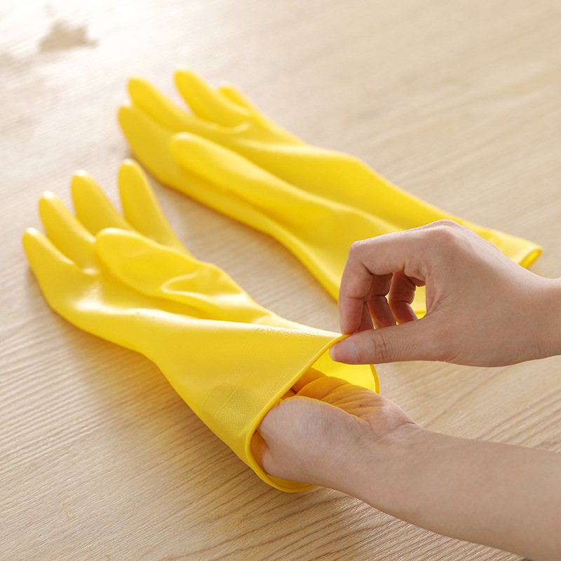 Beef tendon gloves rubber wear-resistant waterproof PVC kitchen non-slip dishwashing laundry thickened rubber plastic beef tendon labor protection
