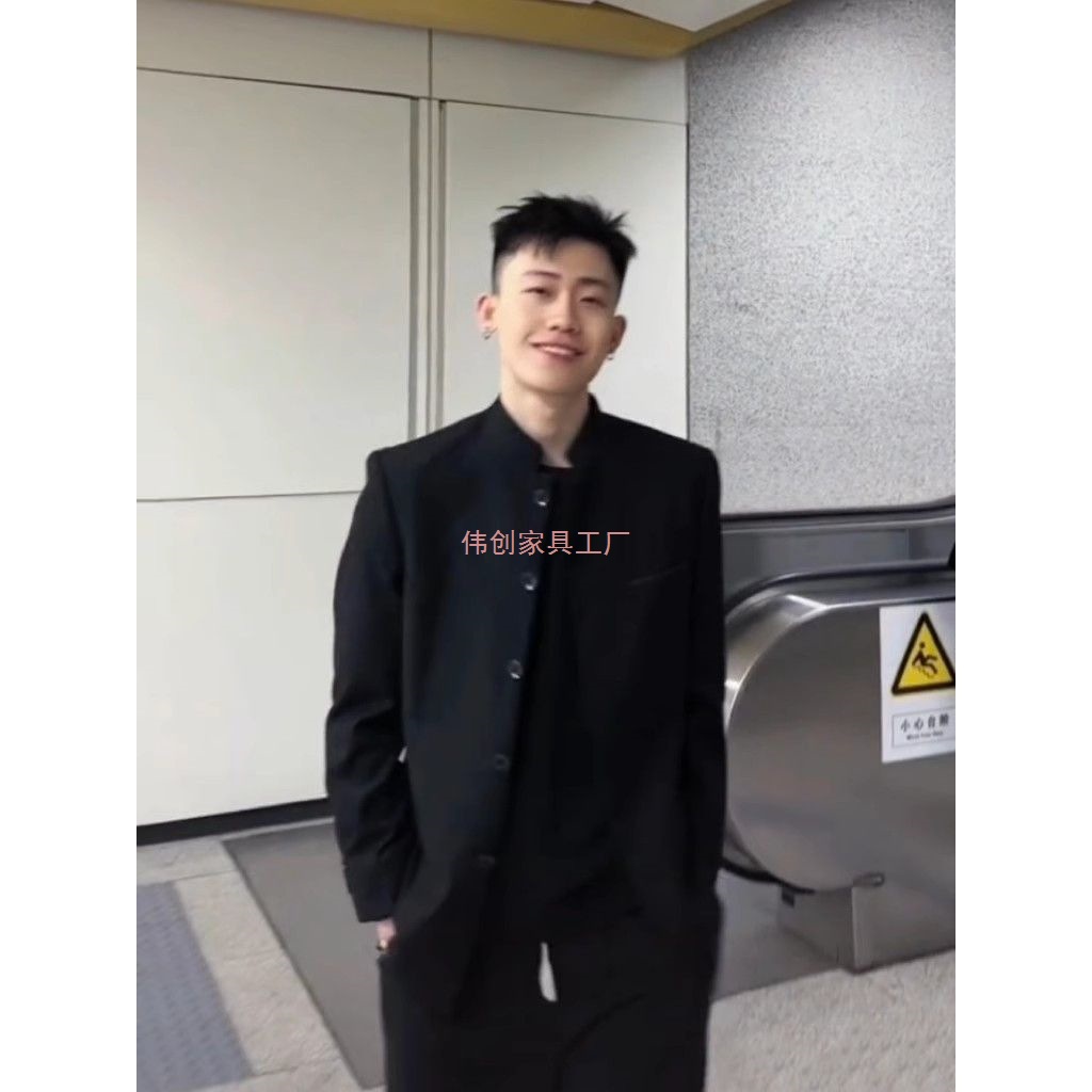 Men's Casual Top with a Stand Collar, Similar to the Style Worn by Internet Celebrities, New Chinese Style Trendy Jacket for Autumn and Winter