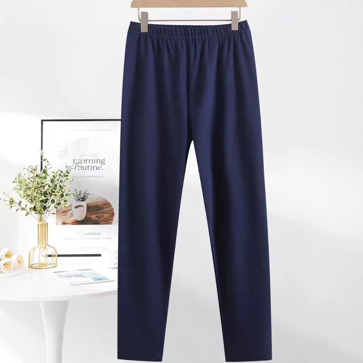 Cotton Autumn Pants for Men and Women, Mid-Waist, Comfortable and Breathable Leggings, Winter Style