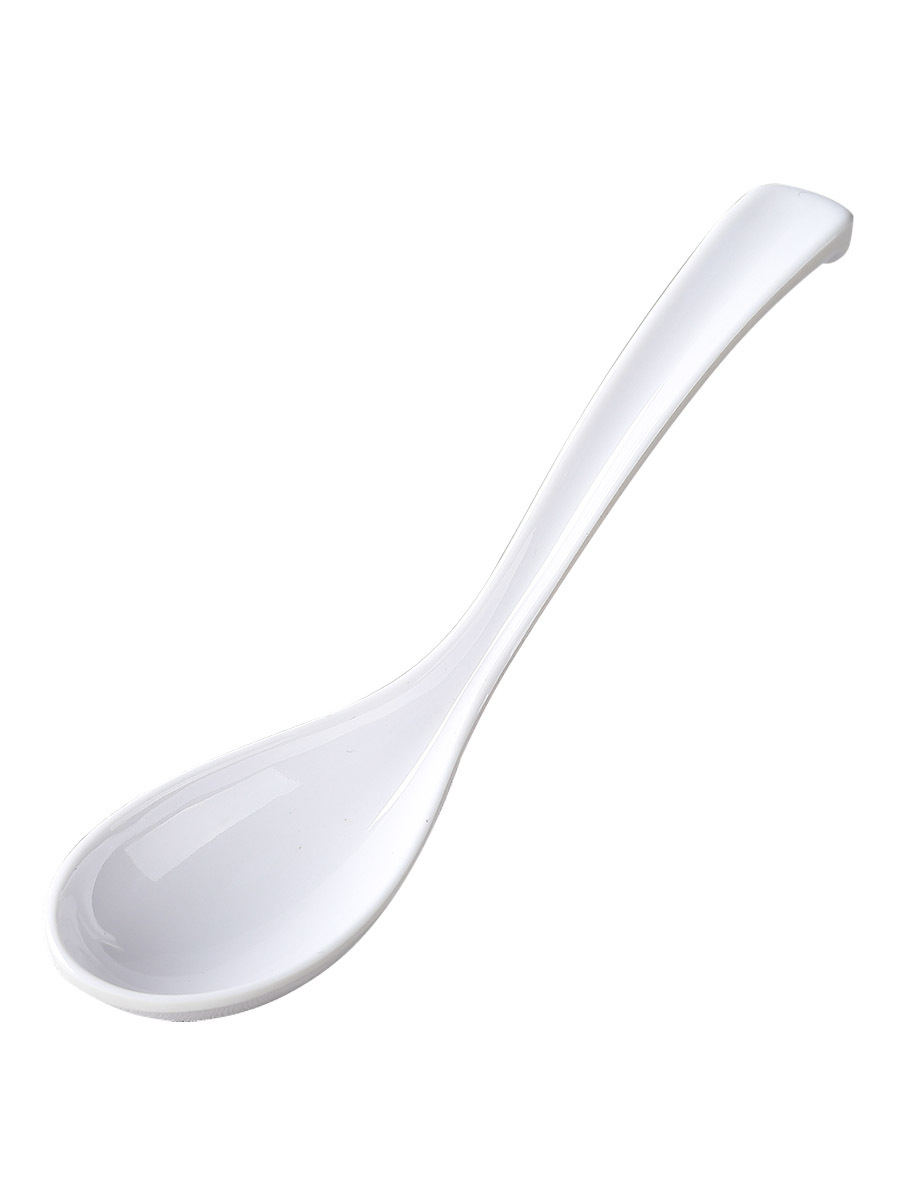 Melamine Imitation Porcelain Tableware White Plastic Spoon Long Handle Spoon Commercial Fast Food Restaurant Hotel Restaurant Spoon