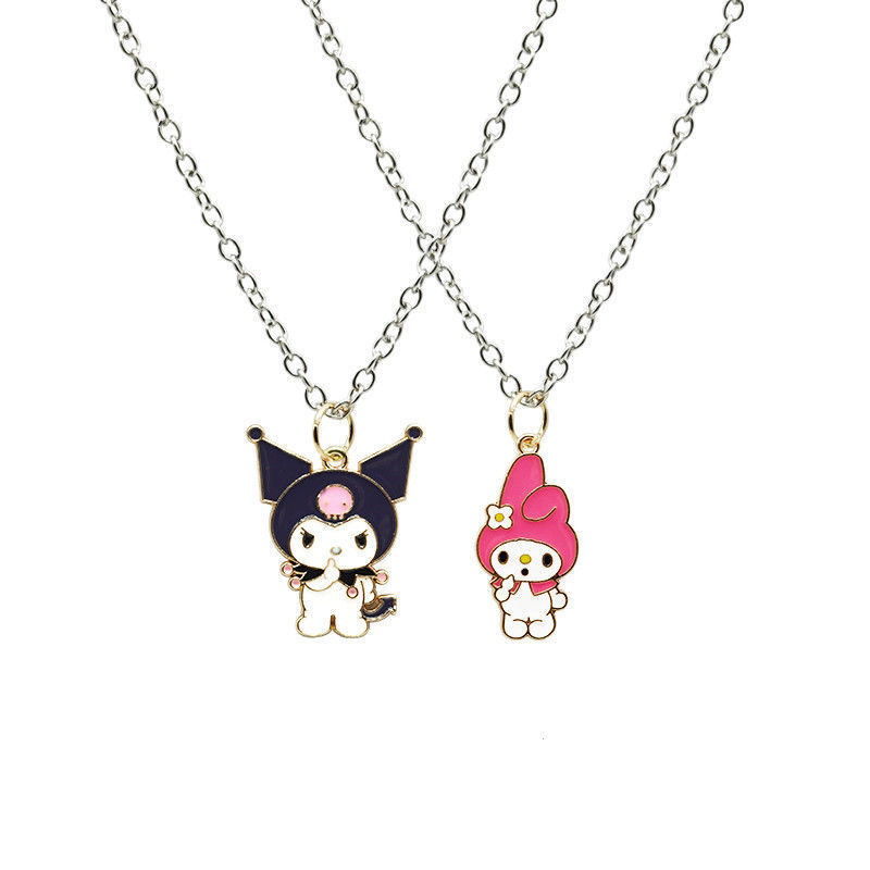 Cartoon Kulomi Merlot Black and White Dragon Double Evil Necklace Pendant Glue Dropping Oil Accessories Pendant Accessories