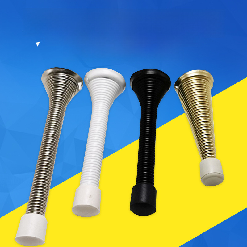 8.5cm brushed nickel special-shaped spring door stop children's anti-pinch door stop American wall mounted various manual door springs