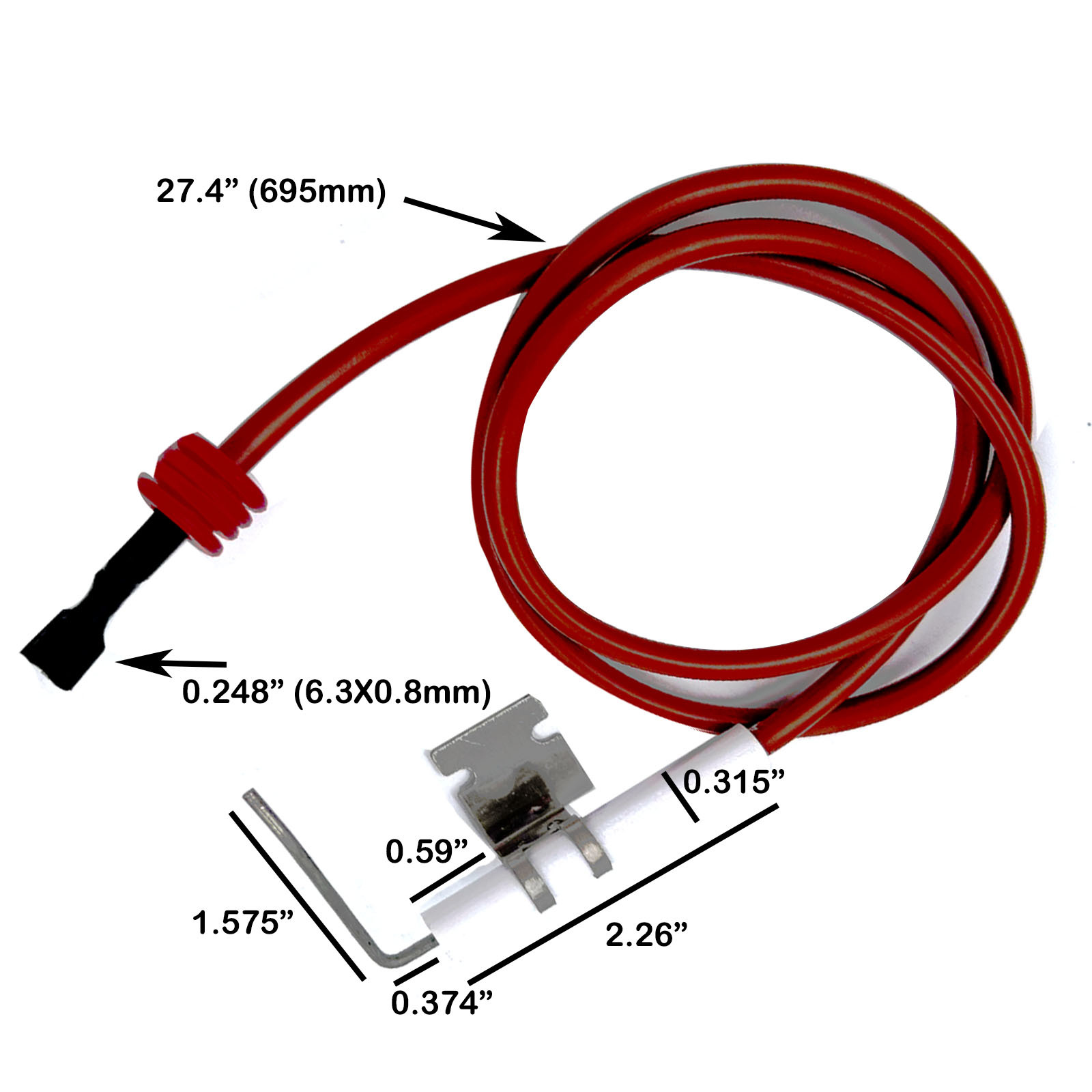With Suburban Rv Heater Accessories 232286 Probe Gas Stove Ignition Electrode Wire Single