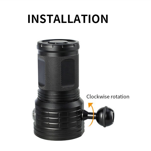 Led Diving Flashlight 10L2 Night Diving Seawater Photography Fill Light Waterproof Shooting Lighting Strong Light Flashlight