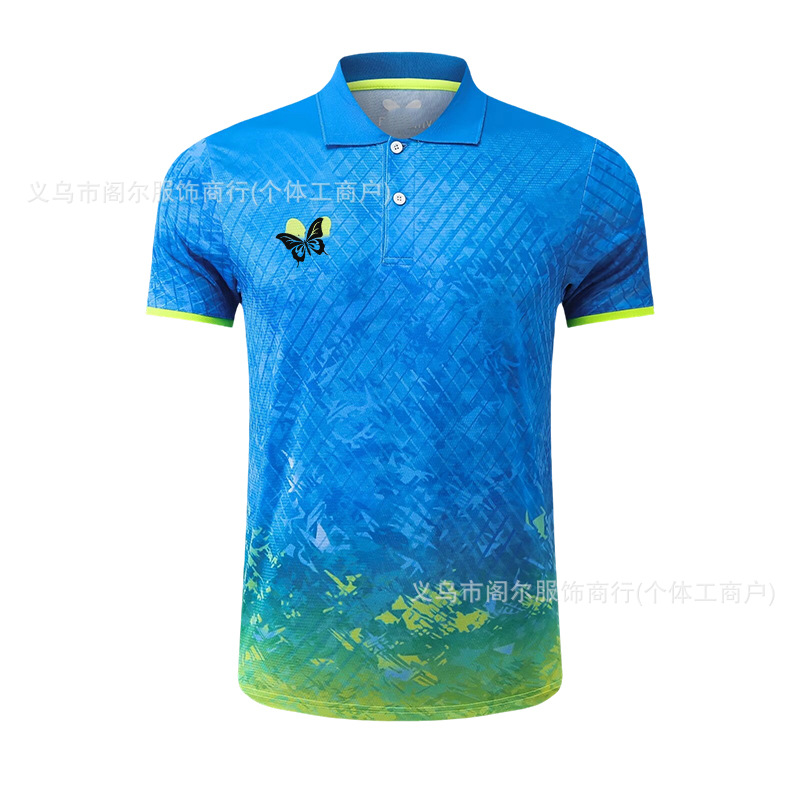 Summer Table Tennis Uniforms for Men and Women, Short-Sleeved Kidsren's Competition Training Sports Tops, Quick-Drying Running Team Uniforms with Printing