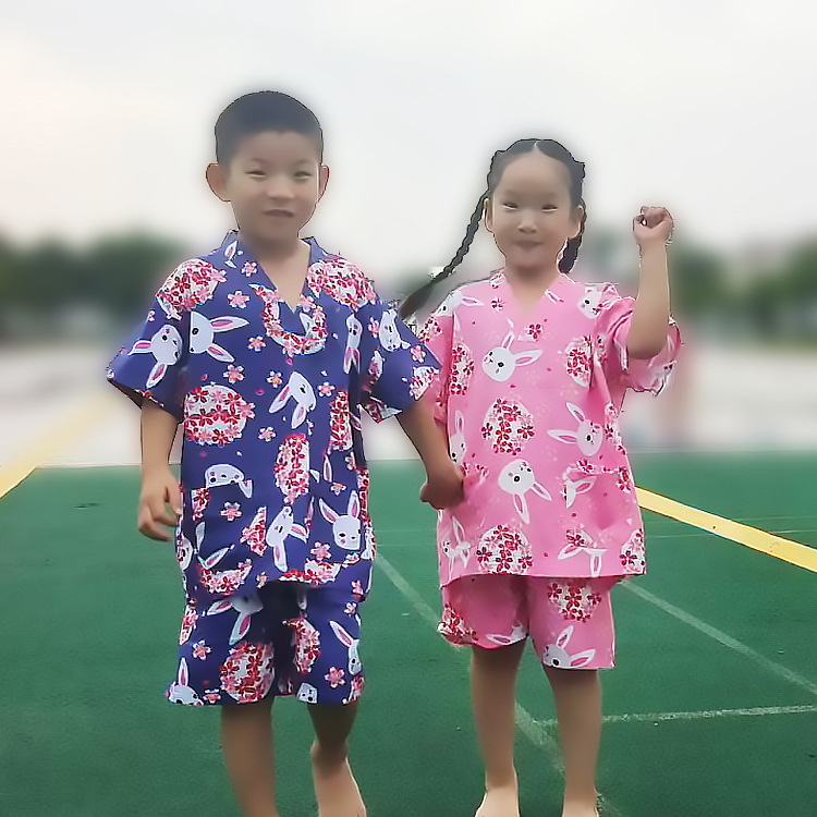 Children's Sweat Clothes Men's and Women's Pure Cotton Foot Bath Massage Clothes Sauna Clothes Children's Baths Foot Therapy Shop Club Bathrobe Pajamas