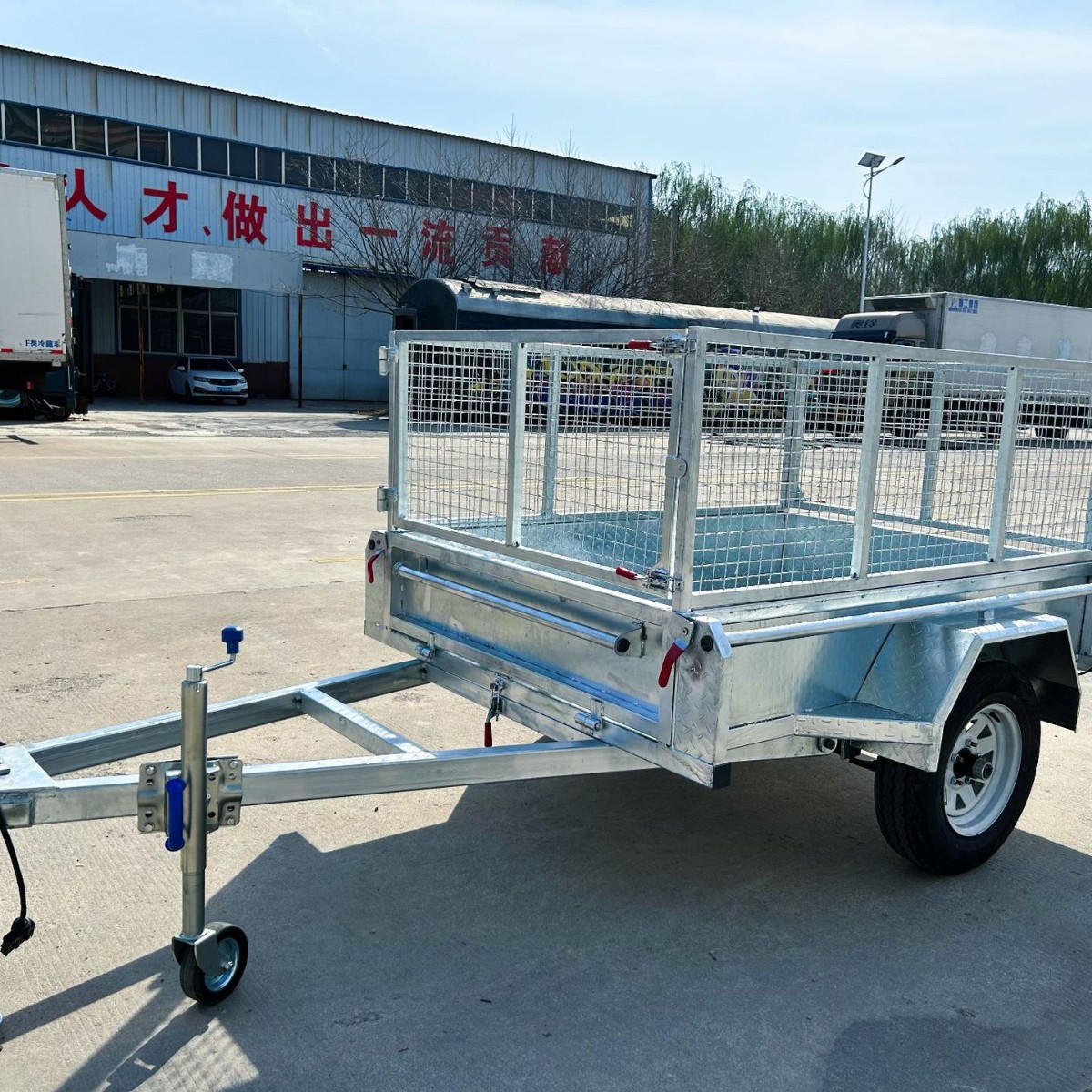 Cage-Type Trailer 7*5 Feet Atm750Kg Galvanized Mesh Tool Cart Export Specifications Made to Order Plated
