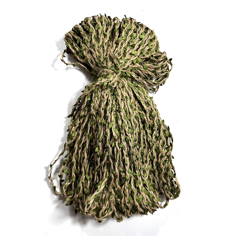 Leaf Braid Ribbon 2025 New Mixed Weave Forest Series Hemp Rope Fresh Decoration Jute in Stock Wholesale