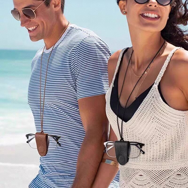 Кросс-бордерная новая сумка для хранения Подвеска на шею Bluetooth наушники Очки Ключ Кожаная портативная сумка Охлаждающая цепочка на шею