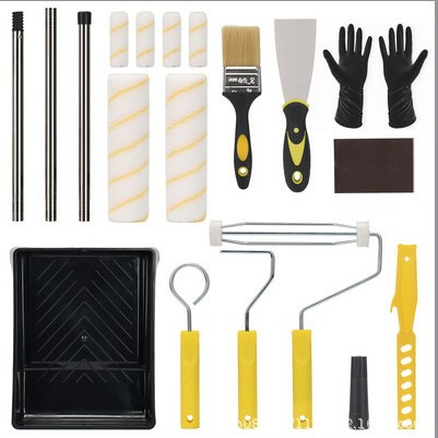 Home Construction Waterproof Dead Corner Latex Paint Roller Brush Wall Paint Paint-Absorbing Roller Brush 9inch Long Hair Brush Set