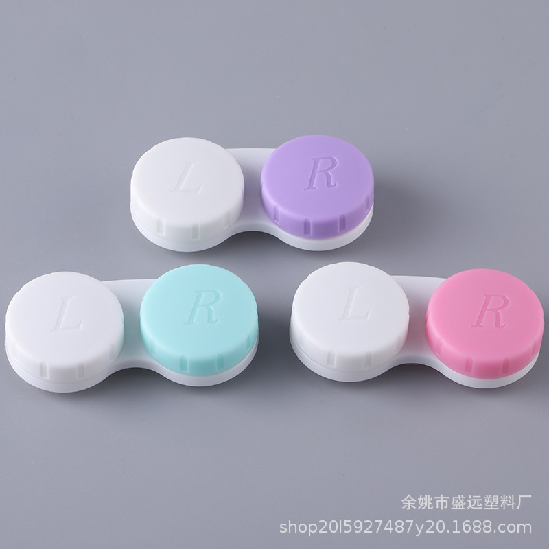 Factory Wholesale Assorted Colors Contact Lens Case Plastic PP Material Wholesale Glasses Companion Double Box