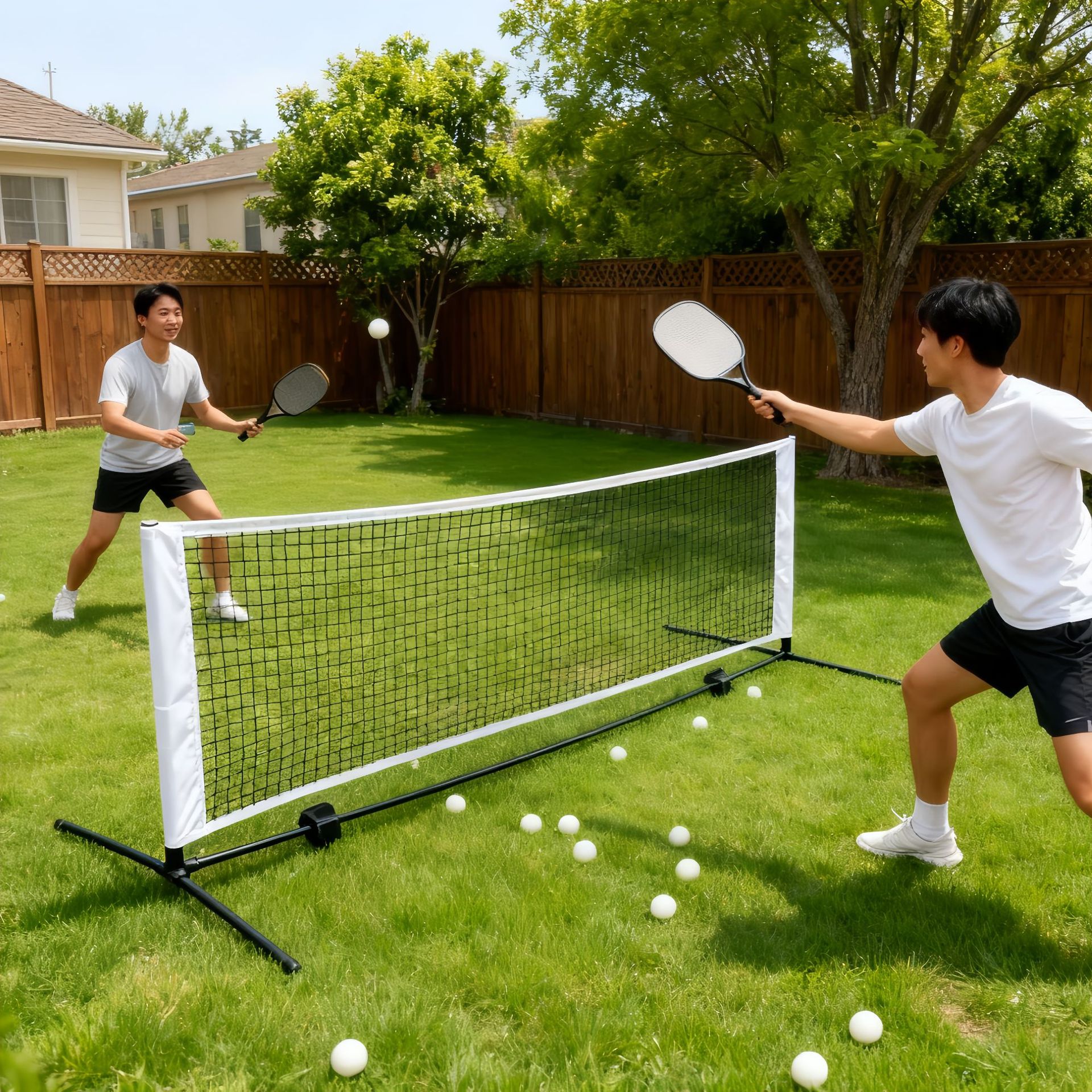 Mini Pickleball Net 5ft Outdoor Courtyard Practice Tennis Net Indoor Removable and Detachable Training Pickleball Net