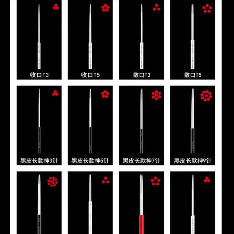 Tattoo Needle Piece Tattoo Embroidery Handmade Needle Row Needle Round Three Needles Five Semi-Permanent Material Blade Fogging Needle Piece Fogging Eyebrow Needle Piece