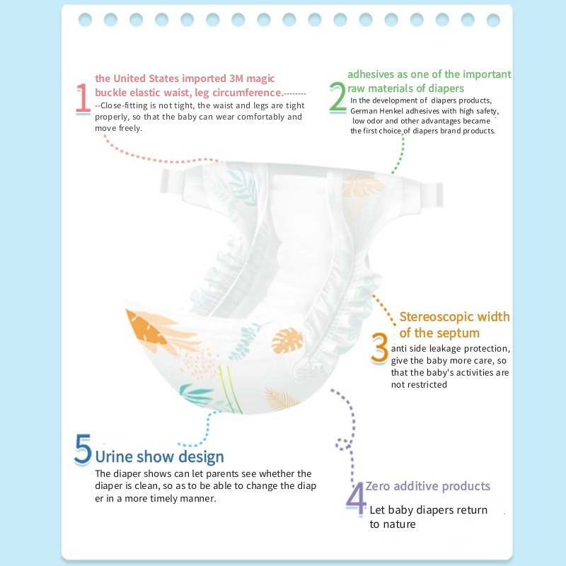 Newborn Diapers, Baby Diapers, Children's Diapers, Genuine Breathable, Super Absorbent and Dry Cross-Border Selection