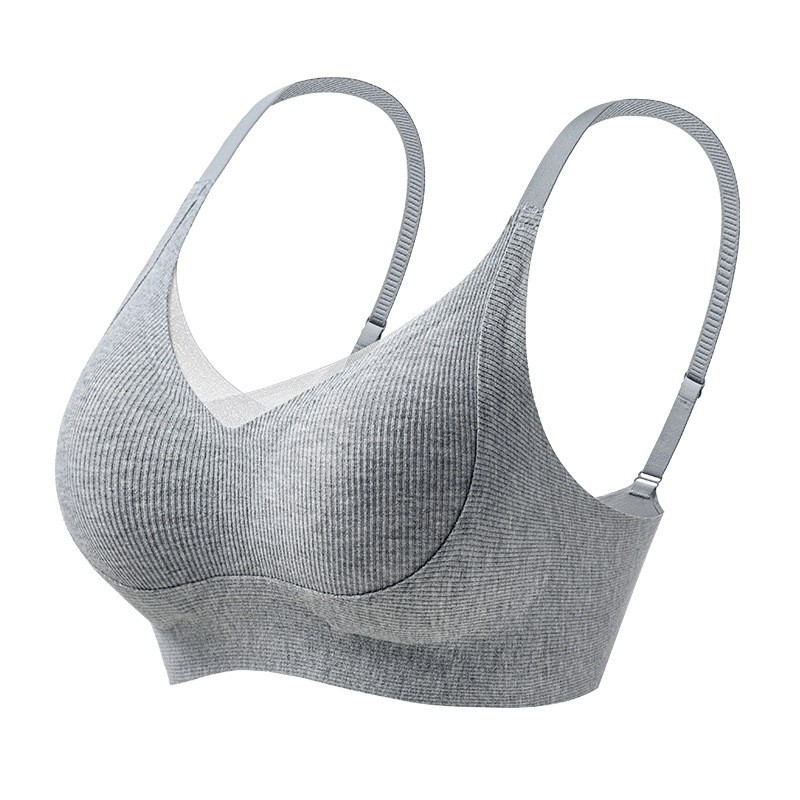 603# Warm Muscle Scrub Texture Strap Traceless Rings-free Lifting Bra Skin-friendly Comfortable Breathable Women's Underwear