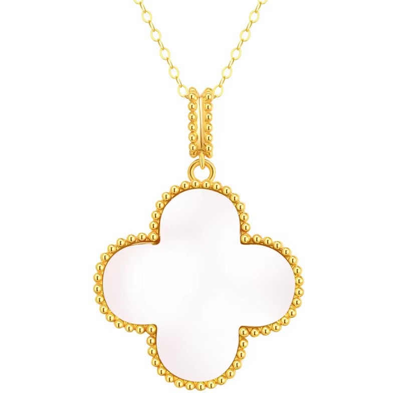18K Gold Four-Leaf Clover Necklace Au750 Rose Gold Pendant Clavicle Chain Jewelry Necklace Women