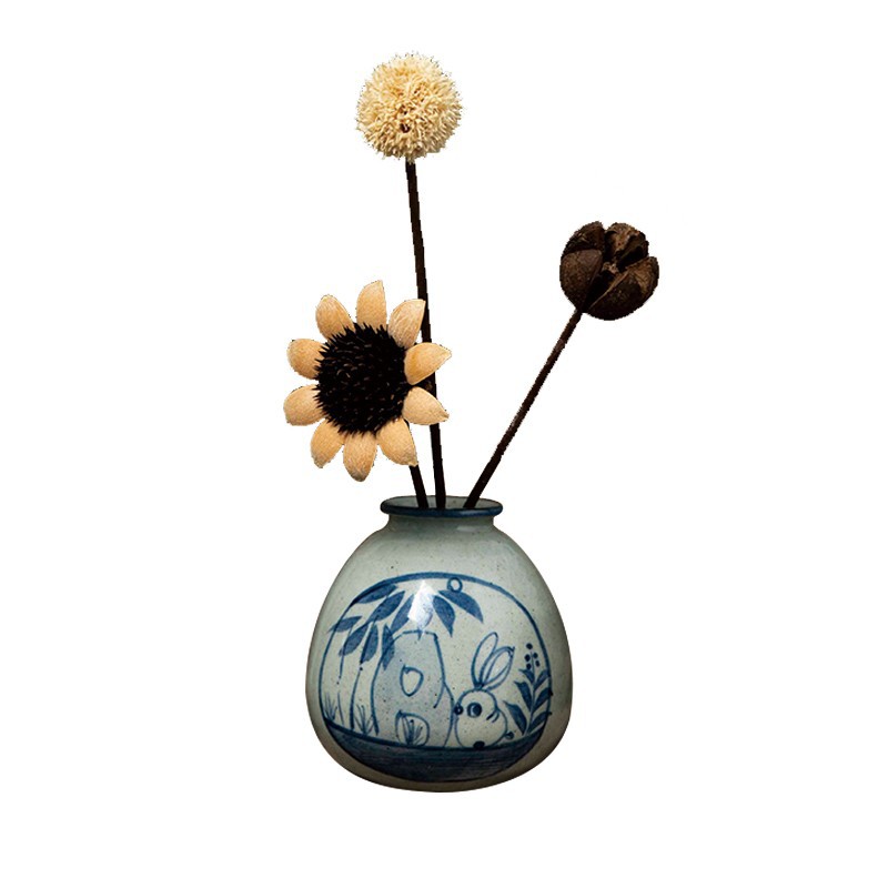 ins Style Vintage Artistic Ceramics Desktop Ornaments for Raising Copper Herb Decorations Small Vase Jingdezhen Handmade Ceramics
