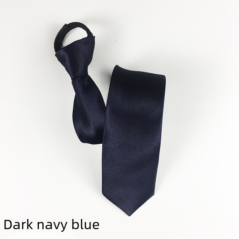 Tie men's zipper tie 5cm lazy solid color student dress Navy Red black wedding easy to pull factory wholesale