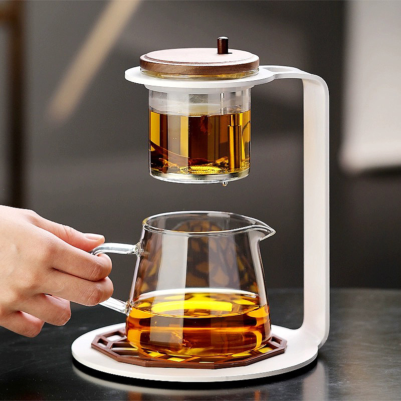 Новый пресс-чайник 2024, однонажатый фильтр для чая, ленивый фильтр, стеклянная плавающая чашка