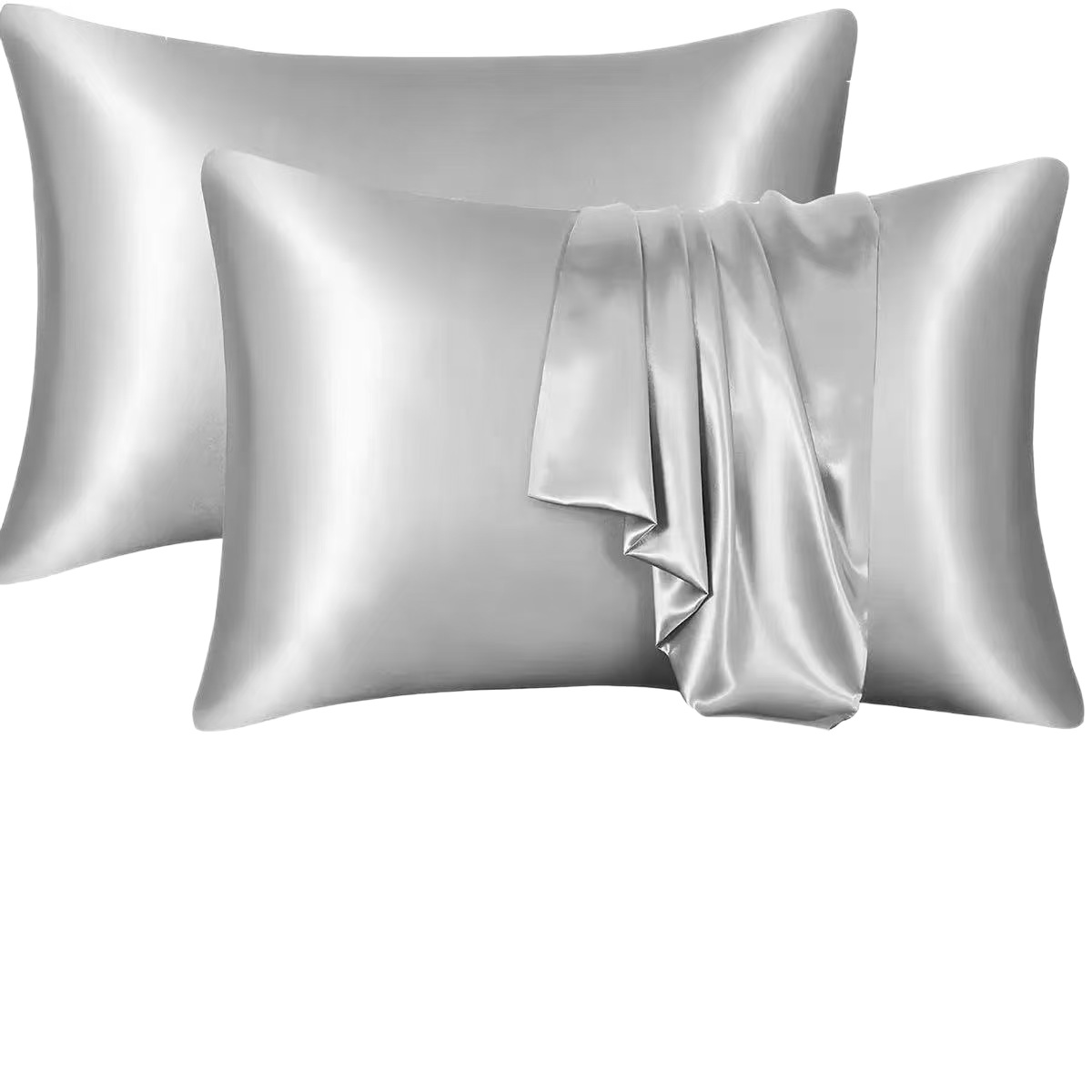 Cross-Border Imitation Silk Pillowcase Solid Color Satin Pillowcase Ice Silk Texture Soft and Skin-Friendly Home Bedding Set
