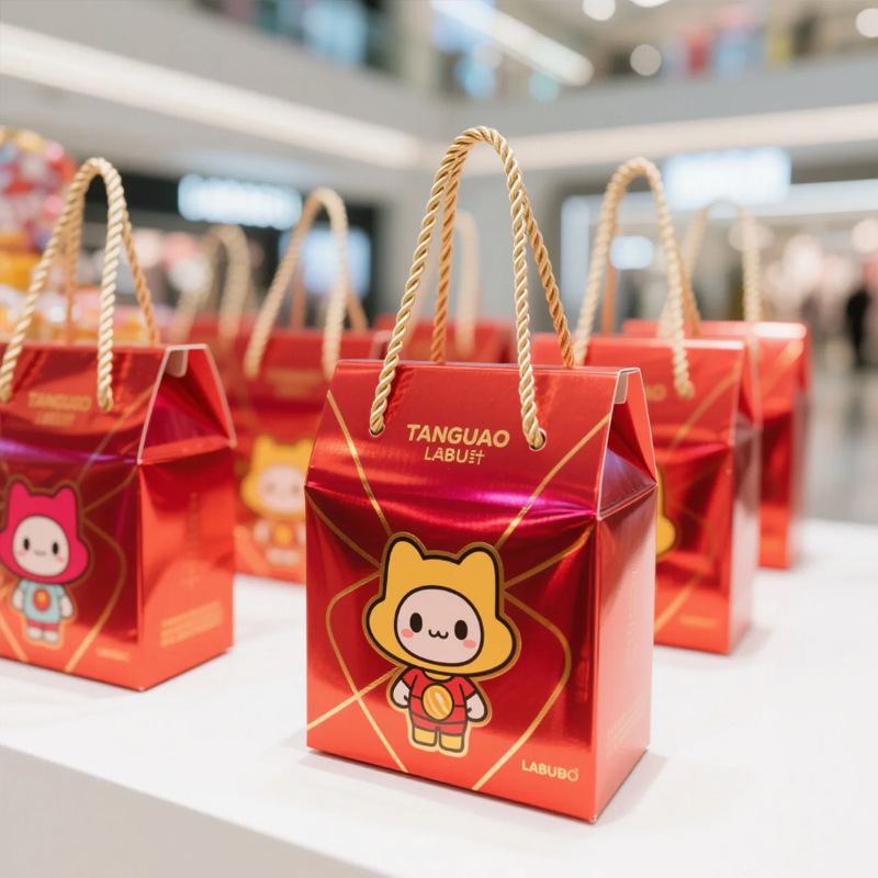 Labubu Shopping Mall Gift Box Version Custom-Made Gift Boxes Festive Source Factory Custom-Made Gifts with Gold Stamping