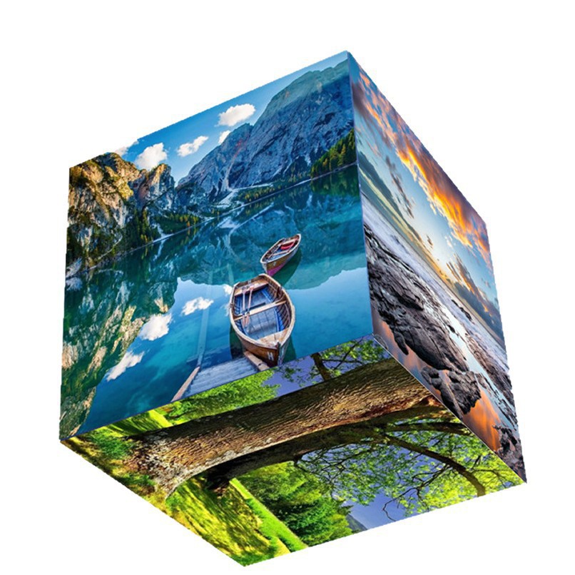 Led Rubik's Cube Screen Indoor Full Color Curved Screen Splicing Special-Shaped Exhibition Hall Led Advertising Display Special-Shaped Splicing Rental