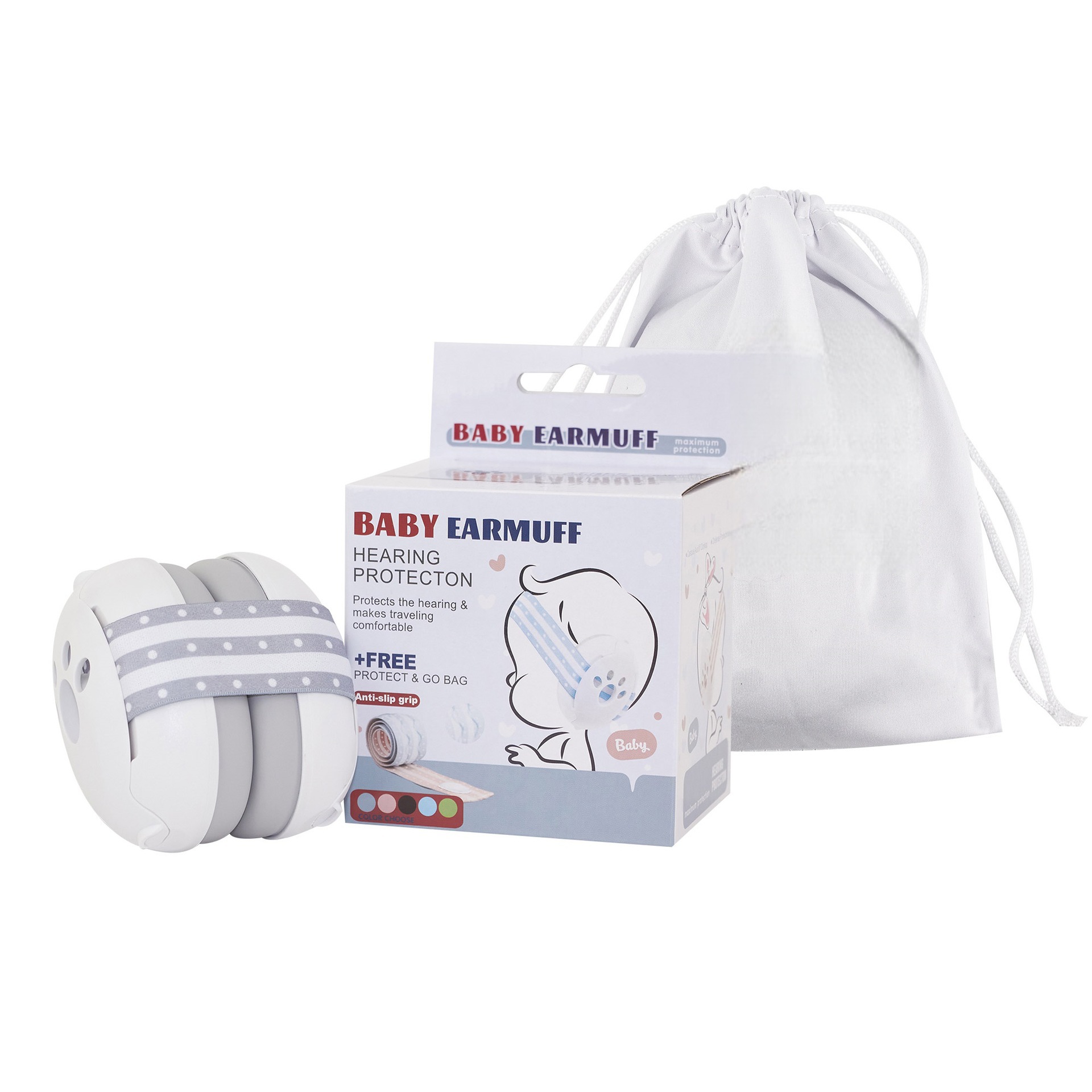 Amazon Factory Supplies Sleep Soundproof Baby Earmuffs Anti-Noise Children's Protective Earmuffs Headband Style