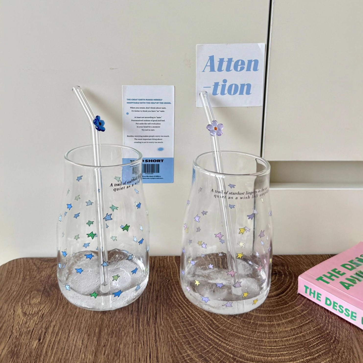 Стакан для молока в стиле Ins, мечтательный, цветной, с звездным рисунком, стакан для кофе, девичий, с сердечком, для студентов, с соломинкой, оптовая продажа