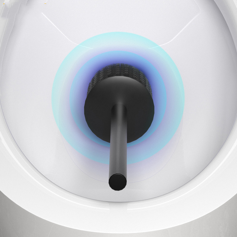 Space Aluminum Toilet Brush No Dead Angle Washing Toilet Artifact Brush Wall Hanging Non-Punch Household Toilet Cleaning Set