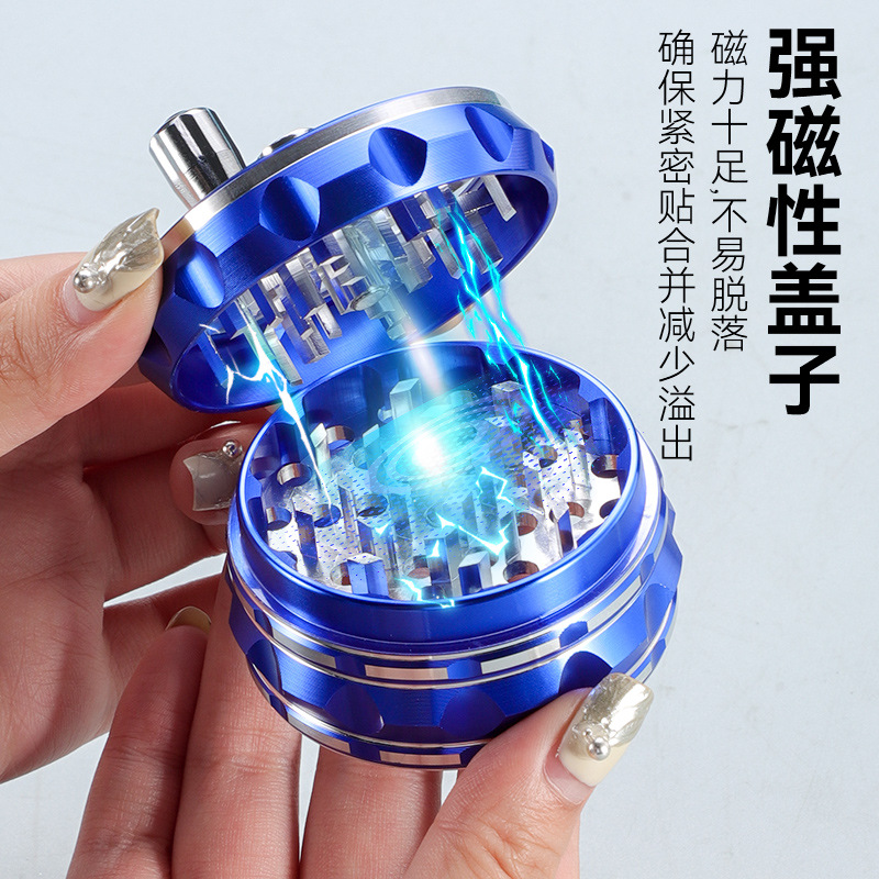 Hot-Selling Portable Multi-Specification Smoke Grinder with Rocker Cross-Border Dropshipping 40mm Zinc Alloy Smoke Grinder