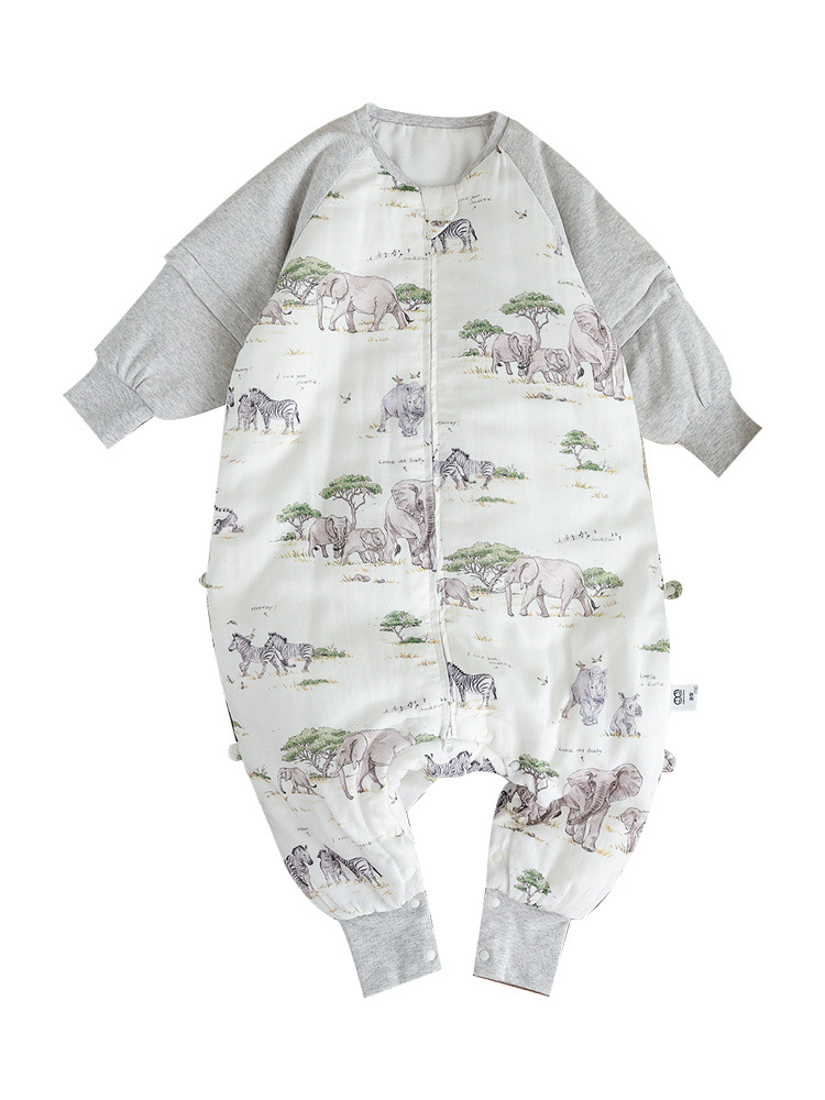 Andan Sleeping Bag Autumn and Winter Bamboo Cotton Thickeneded Quilted Kidsren's Sleeping Bag Bio-Based Constant Temperature Infant Baby Split-Leg Sleeping Bag