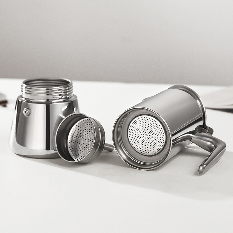 Highwin Stainless Steel Moka Pot Italian Espresso Pot Cross-border Explosive Household European Coffee Maker